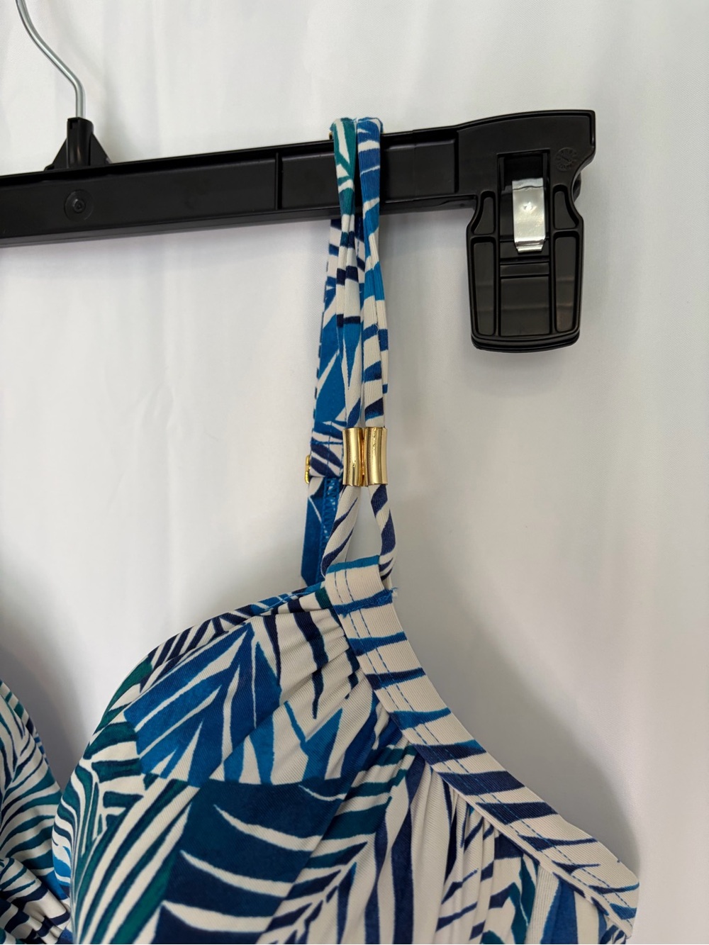 Bleu Rod Beattie Blue & White Leaf-Print Support Bikini Top and swim bottoms - Picture 3 of 15